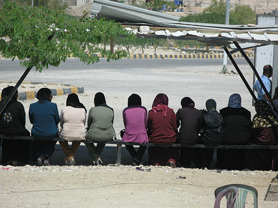 Mensen op een rij in Jordanie